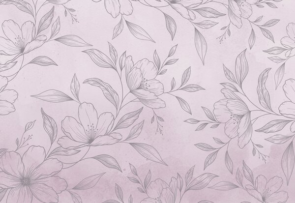 Fototapet Motive florale delicate în nuanțe delicate, Fototapet flori, Fototapet populare, t01003v4 - Tapeko.ro