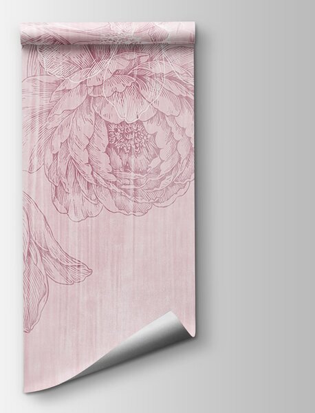 Fototapet Motiv floral roz și alb, Fototapet flori, Fototapet populare, t01004v2 - Tapeko.ro
