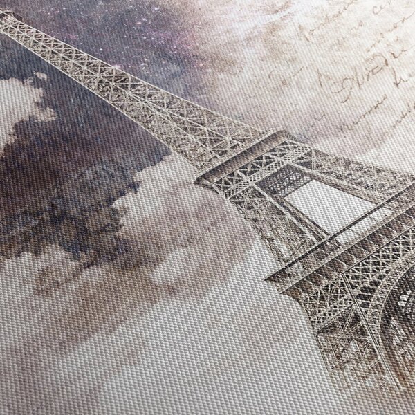 Tablou - Turnul Eiffel, Paris, Franța (cu ceas) (90x30 cm)