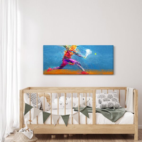 Tablou - Jucător de tenis pictat (120x50 cm)