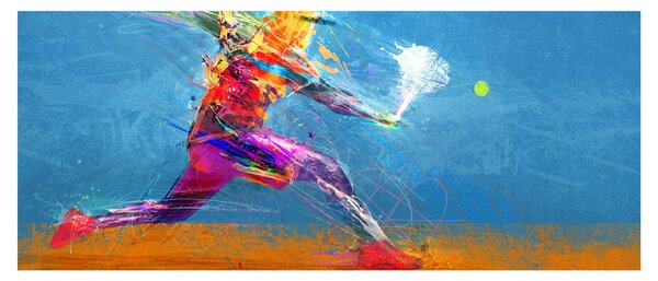 Tablou - Jucător de tenis pictat (120x50 cm)