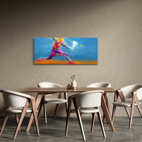 Tablou - Jucător de tenis pictat (120x50 cm)