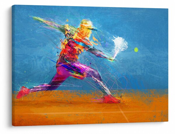 Tablou - Jucător de tenis pictat (70x50 cm)
