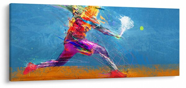 Tablou - Jucător de tenis pictat (120x50 cm)
