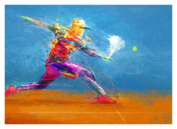 Tablou - Jucător de tenis pictat (70x50 cm)