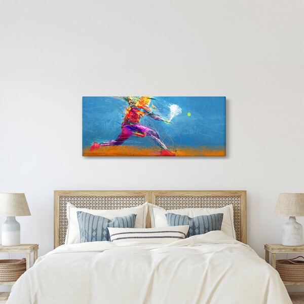 Tablou - Jucător de tenis pictat (120x50 cm)