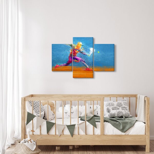 Tablou - Jucător de tenis pictat (90x60 cm)