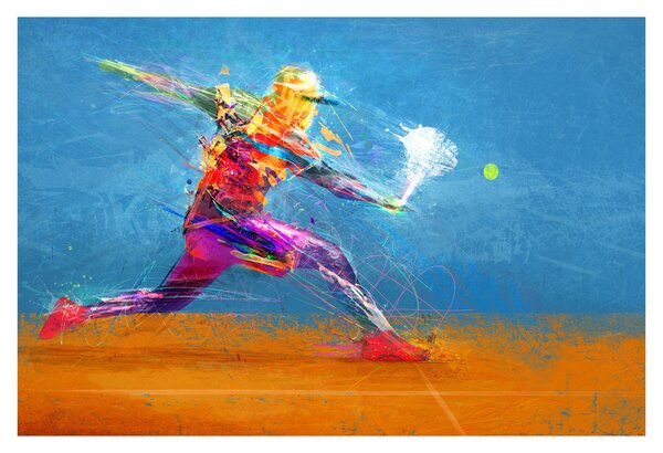 Tablou - Jucător de tenis pictat (90x60 cm)