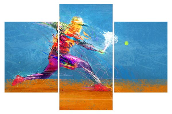 Tablou - Jucător de tenis pictat (90x60 cm)