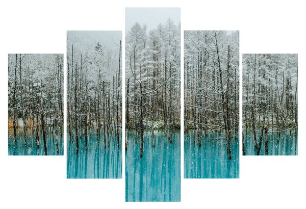 Tablou - Pescărie turcoaz, Biei, Japonia (150x105 cm)