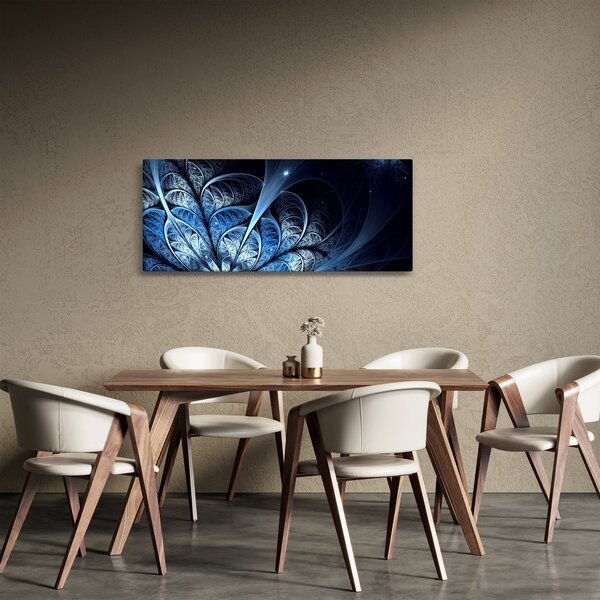 Tablou - Floare albastru închis (120x50 cm)