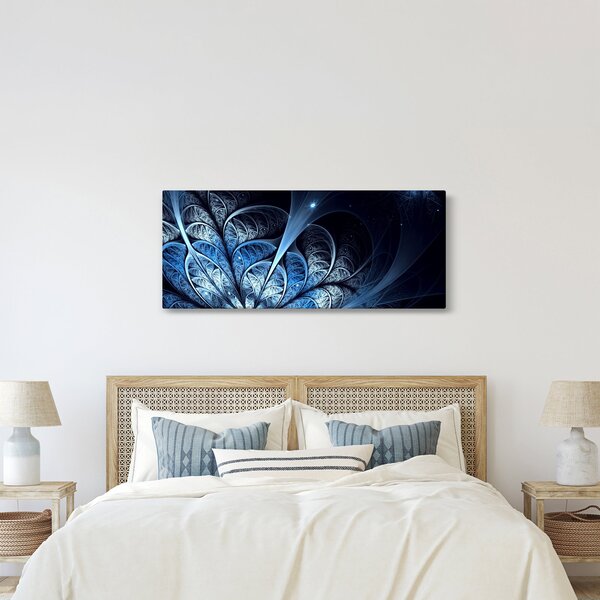 Tablou - Floare albastru închis (120x50 cm)