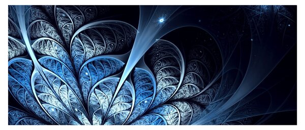 Tablou - Floare albastru închis (120x50 cm)