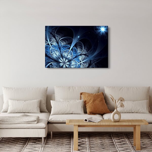 Tablou - Floare albastru închis (90x60 cm)