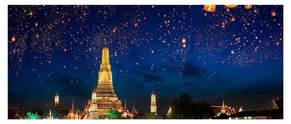Tablou - Lampioane norocului, Bangkok (120x50 cm)