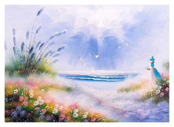Tablou - Plaja romantică, pictură în ulei (70x50 cm)