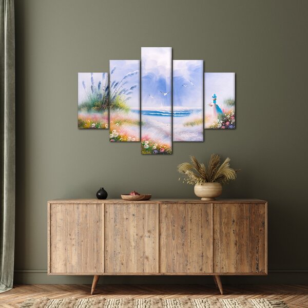 Tablou - Plaja romantică, pictură în ulei (150x105 cm)