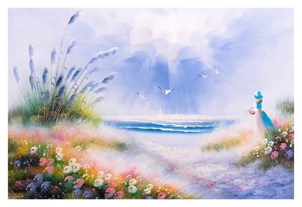 Tablou - Plaja romantică, pictură în ulei (90x60 cm)