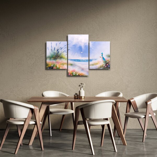 Tablou - Plaja romantică, pictură în ulei (90x60 cm)