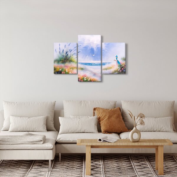 Tablou - Plaja romantică, pictură în ulei (90x60 cm)