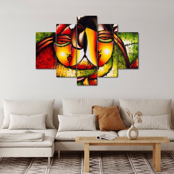 Tablou - Pictură în ulei, chipuri abstracte (150x105 cm)