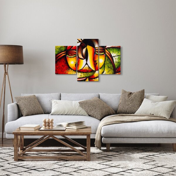 Tablou - Pictură în ulei, chipuri abstracte (90x60 cm)