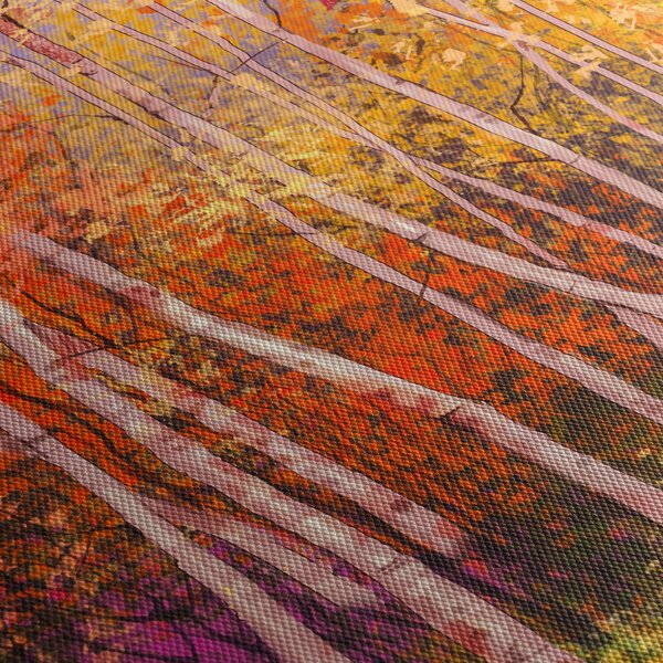 Tablou - Pădurea colorată (cu ceas) (90x30 cm)