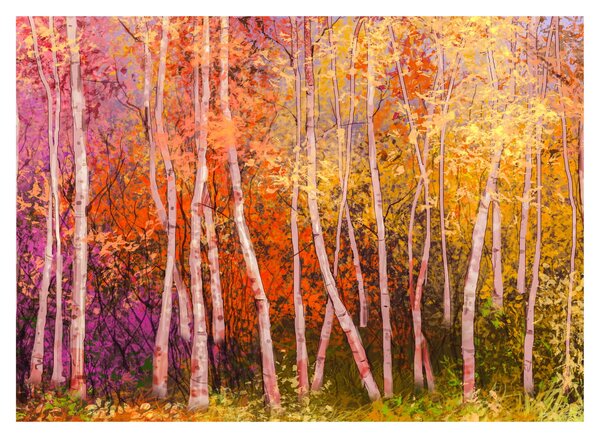 Tablou - Pădurea colorată (70x50 cm)