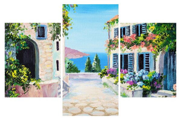 Tablou - Alee grecească, pictură în ulei (90x60 cm)
