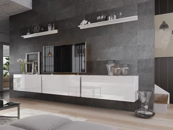 Mobilier living Balldy (alb + alb lucios). 1007691