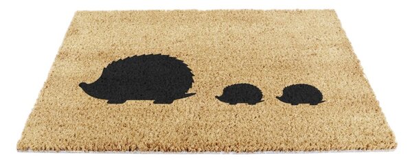 Covoraș de intrare din fibre de nucă de cocos 40x60 cm Hedgehog Family – Artsy Doormats