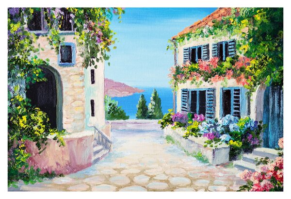 Tablou - Alee grecească, pictură în ulei (90x60 cm)