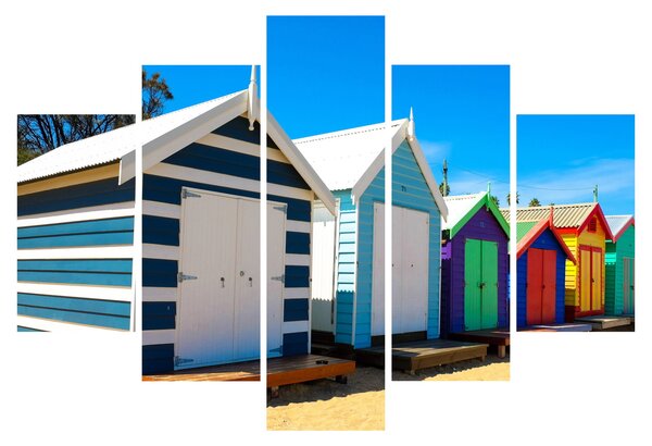Tablou - Plaja Brighton, Melbourne, Australia (150x105 cm)