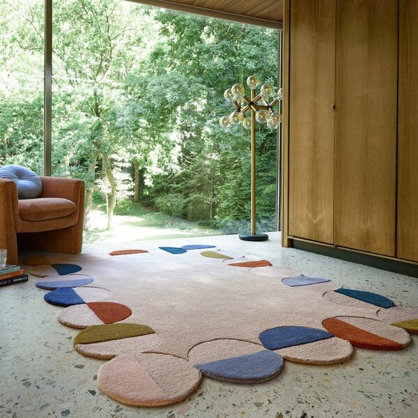 Covor bej țesut manual din lână 160x230 cm Mia Scallop Frame – Flair Rugs
