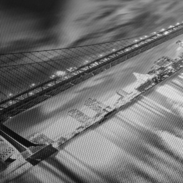 Tablou - Podul Benjamin Franklin, Philadelphia, alb-negru (90x60 cm)