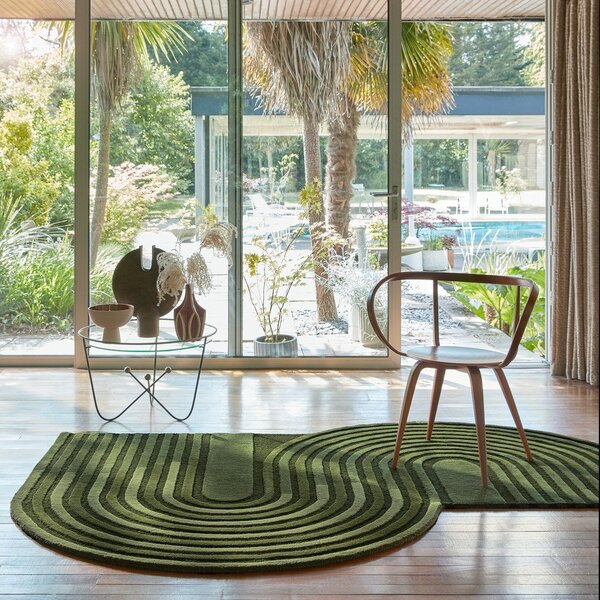 Covor verde țesut manual din lână 150x240 cm Conway Retro – Flair Rugs