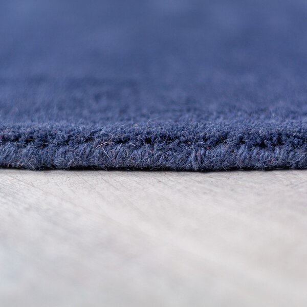 Covor albastru țesut manual, rotund, din lână ø 150 cm Mia Segment – Flair Rugs