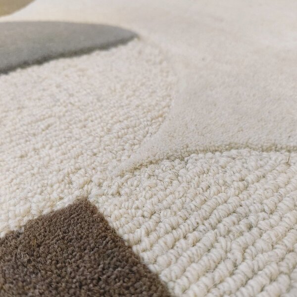 Covor grej țesut manual din lână 160x230 cm Mia Scallop Frame – Flair Rugs