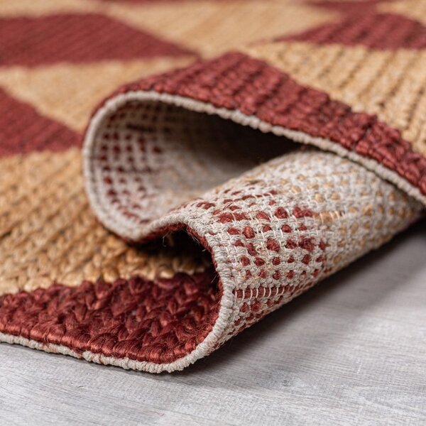 Covor teracotă țesut manual din amestec de iută 120x170 cm Effie Diamond – Flair Rugs