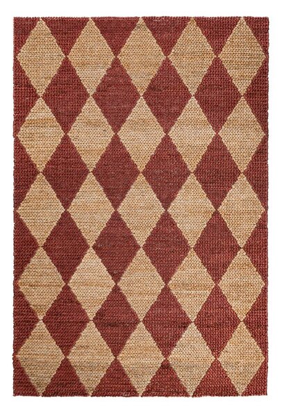 Covor teracotă țesut manual din amestec de iută 120x170 cm Effie Diamond – Flair Rugs