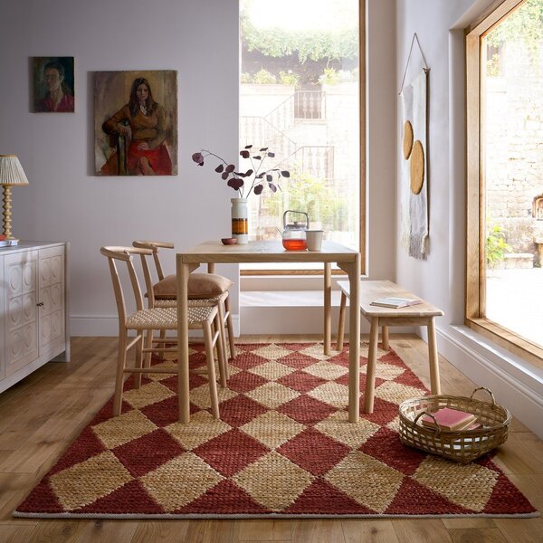 Covor teracotă țesut manual din amestec de iută 120x170 cm Effie Diamond – Flair Rugs