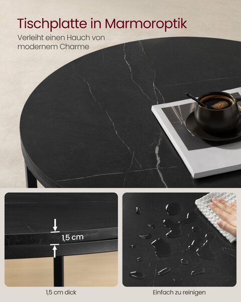Masuta de cafea Vasagle Negru 65x65x46 cm