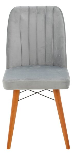 Scaun Model Vespera, Gri/Nuc, 45x52x95 cm