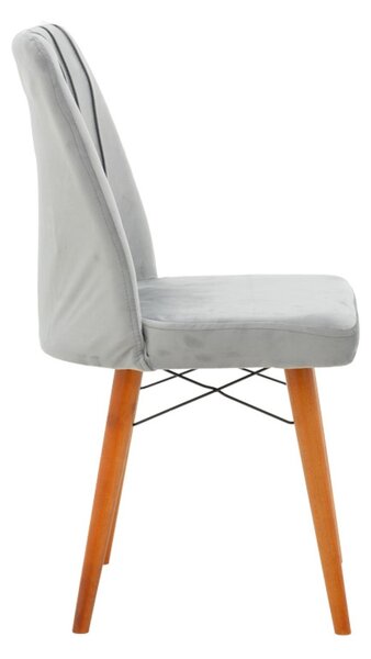 Scaun Model Vespera, Gri/Nuc, 45x52x95 cm