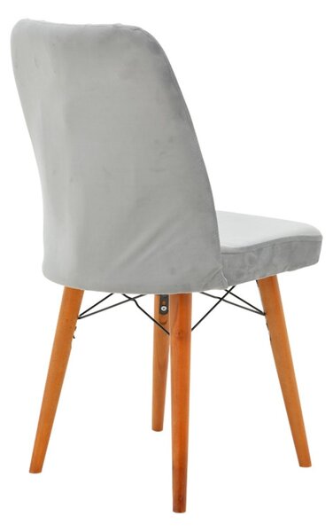 Scaun Model Vespera, Gri/Nuc, 45x52x95 cm