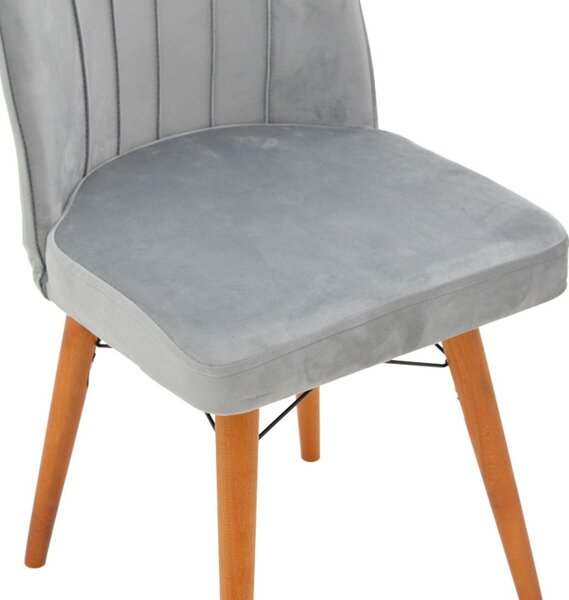 Scaun Model Vespera, Gri/Nuc, 45x52x95 cm