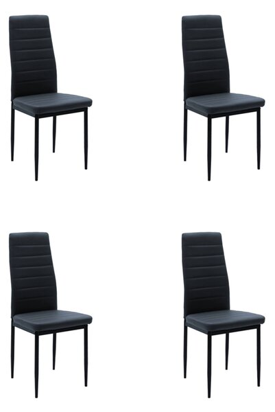Set 4 Scaune Bucatarie/Dining Kleo 2 Piele Ecologica Gri Antracit