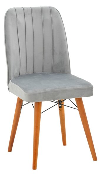 Scaun Model Vespera, Gri/Nuc, 45x52x95 cm