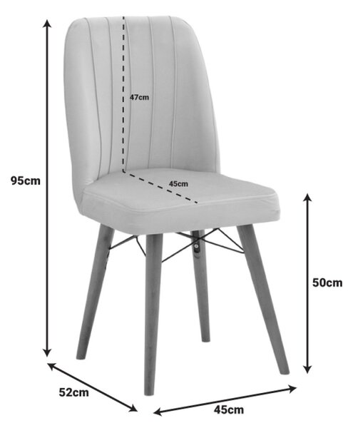 Scaun Model Vespera, Gri/Nuc, 45x52x95 cm