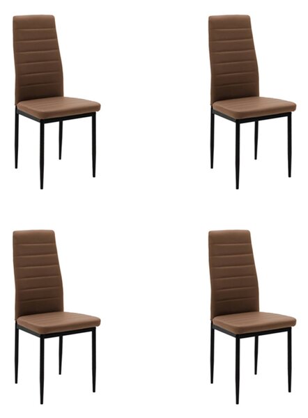 Set 4 Scaune Bucatarie/Dining Kleo 2 Piele Ecologica Maro